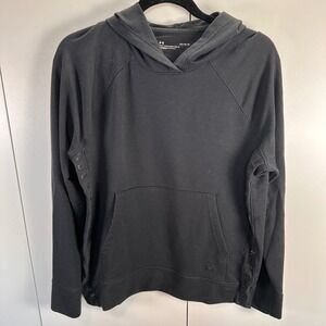 Under Armour Women's Large Black Hoodie Pullover Sweatshirt Athletic Side Logo